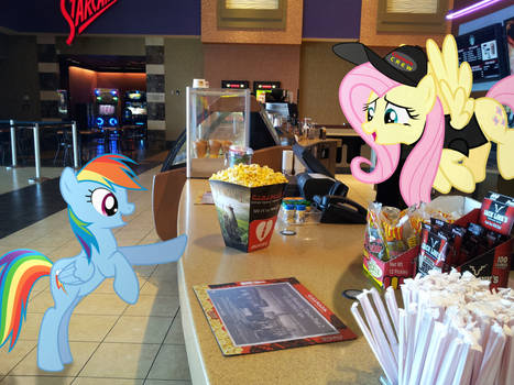 Fluttershy Working in Concession