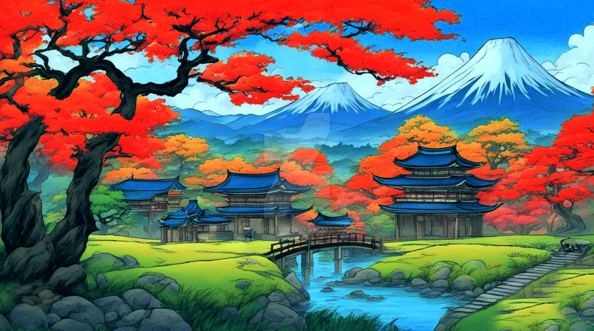 Japanese Landscape Painting by DigitalPaintingsNL on DeviantArt