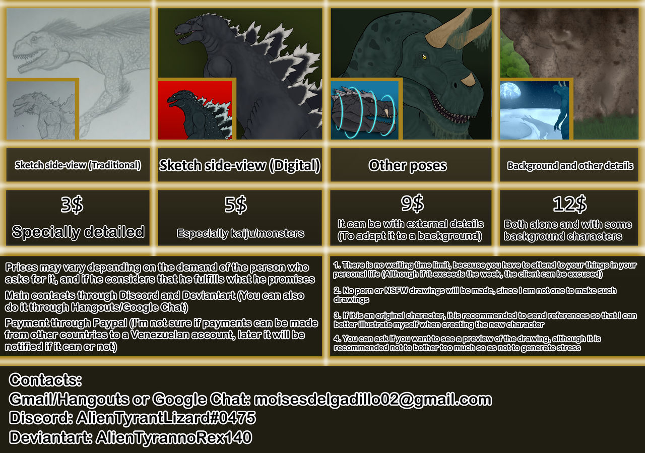 Deviantart Chat Not Working DRAW COMMISSIONS OPEN! Update by AlienTyrannoRex140 on DeviantArt