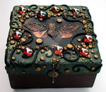 Wooden trinket box with Cicada