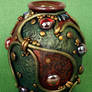 Chinese Red and Green Vase