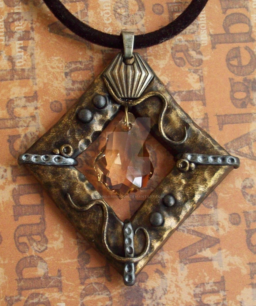 Amber Crystal Pendant