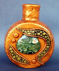 Gold Vase with Rhyolite Jasper