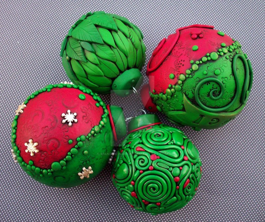 Christmas Ornaments Red Green