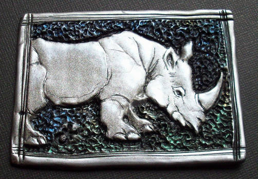 Indian Rhinoceros ACEO clay