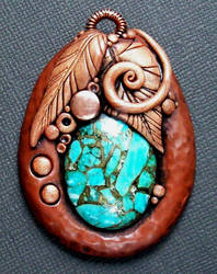 Turquoise and Copper Pendant