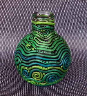 Polymer Clay covered Bottle Vase