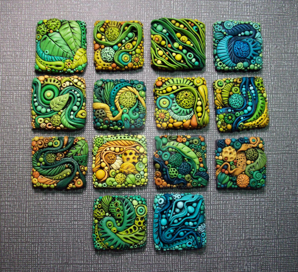 Textured Polymer Clay Inchies