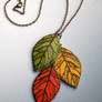 Falling Leaves Polymer Clay Necklace