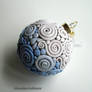 Blue and White Filigree Christmas Ornament