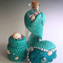 Mermaid bottles and egg