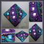 Purple and Teal Polymer Clay Tile