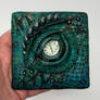 Dragon Eye Tile, Polymer Clay on Glass
