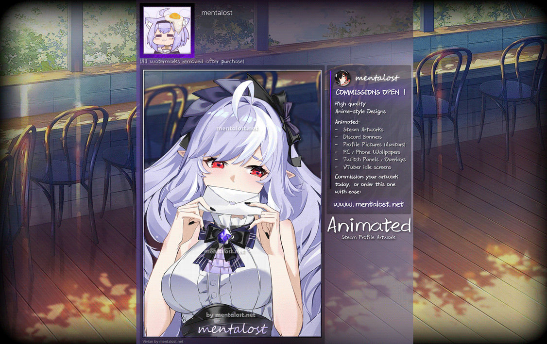 Animated Steam Profile Artwork - Vivian - ZZZ by mentalost on DeviantArt