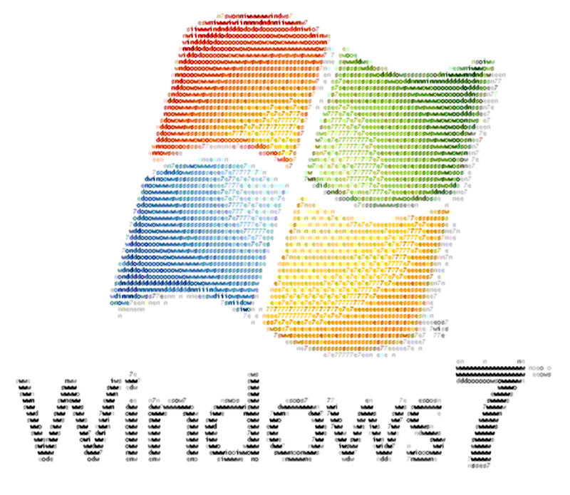 Windows 7 in ASCII by designerfox on DeviantArt