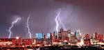 Denver Skyline Lightning by designKase