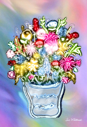 Luminescent Flowers In a Vase