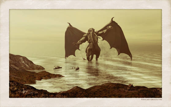 Cthulhu rising from the sea