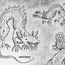 Axolotl Monster rough sketches