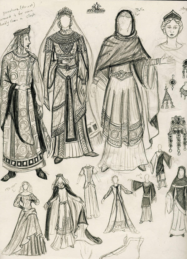Byzantine clothing sketch by Theophilia on DeviantArt