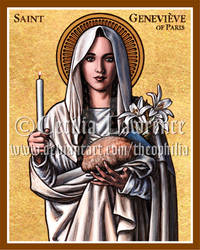 St. Genevieve icon by Theophilia