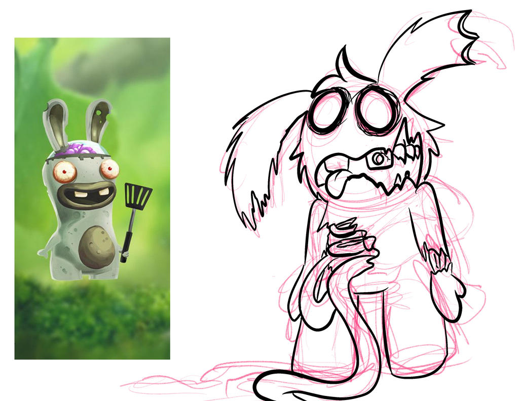 Rabbid Zombie WIP by CinderHollow13 on DeviantArt