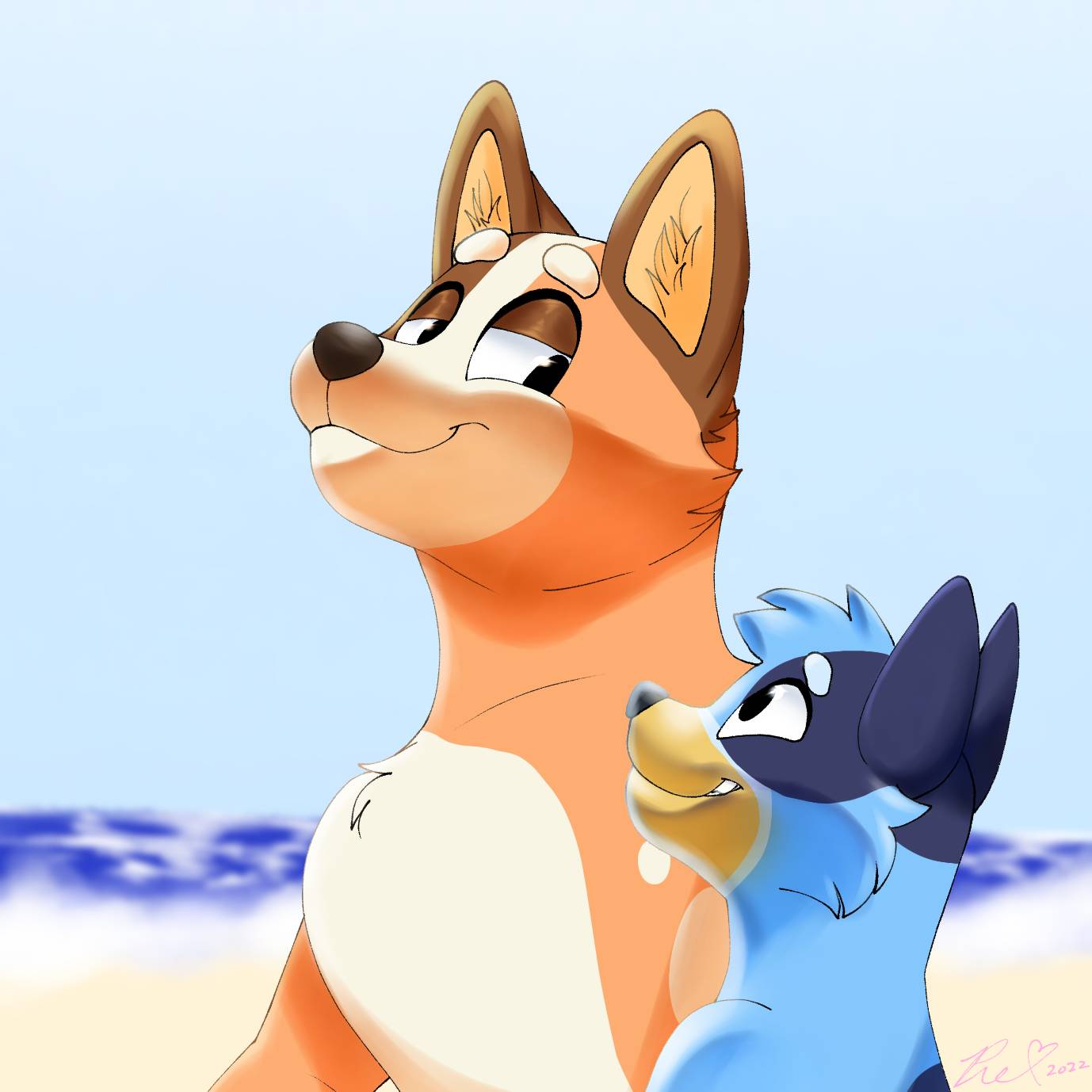 Chili And Bluey At The Beach By DJPinkPanda On DeviantArt chili-and-bluey-at-the-beach-by-djpinkpanda-on-deviantart