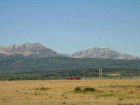 Rocky Mountains and Train