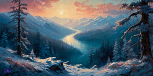 Enchanting Winter River Valley