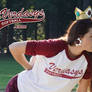 Princess Daisy on the mound at a softball game