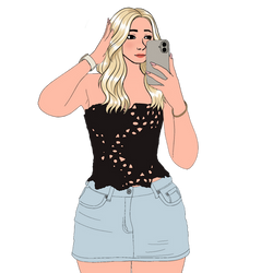 Thick Vogue GenZ Wojak Girl Template