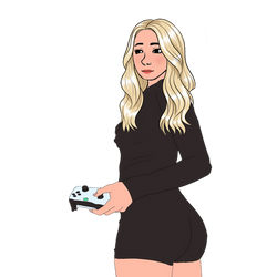 GenZ Wojak Girl With Pad Template