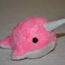 Plush Narwhal hot pink, white