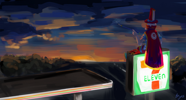 oh to be a wizard chillin on a 7/11 sign