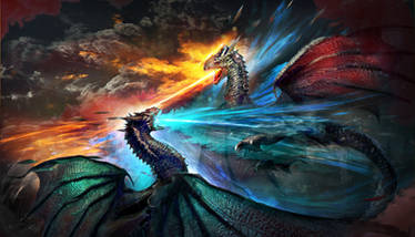Dragon Red and Blue