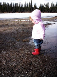 red rubber boots