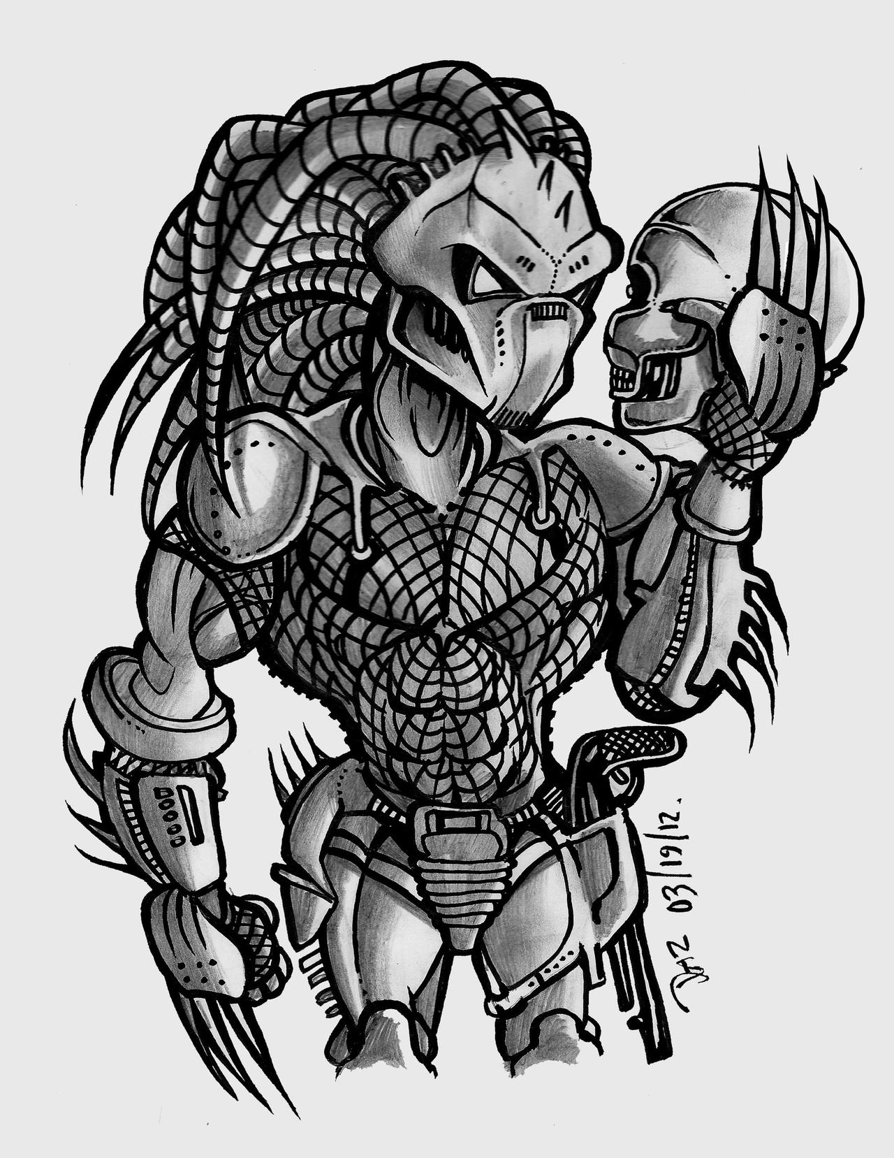 Drawn Predator Predator Drawing by dazgirling on DeviantArt
