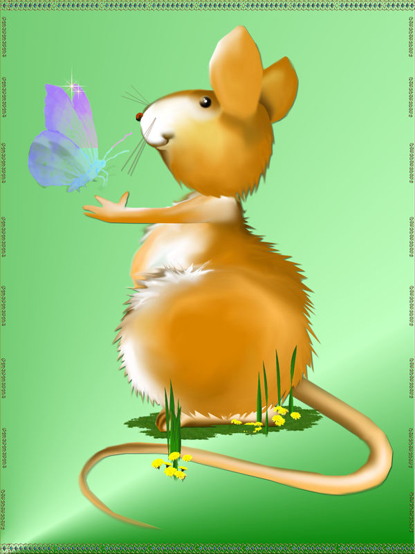 Feild Mouse and Butterfly by lotacats05 on DeviantArt