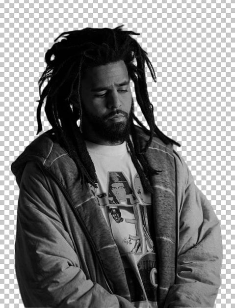 J Cole black and white image by Ongpng on DeviantArt