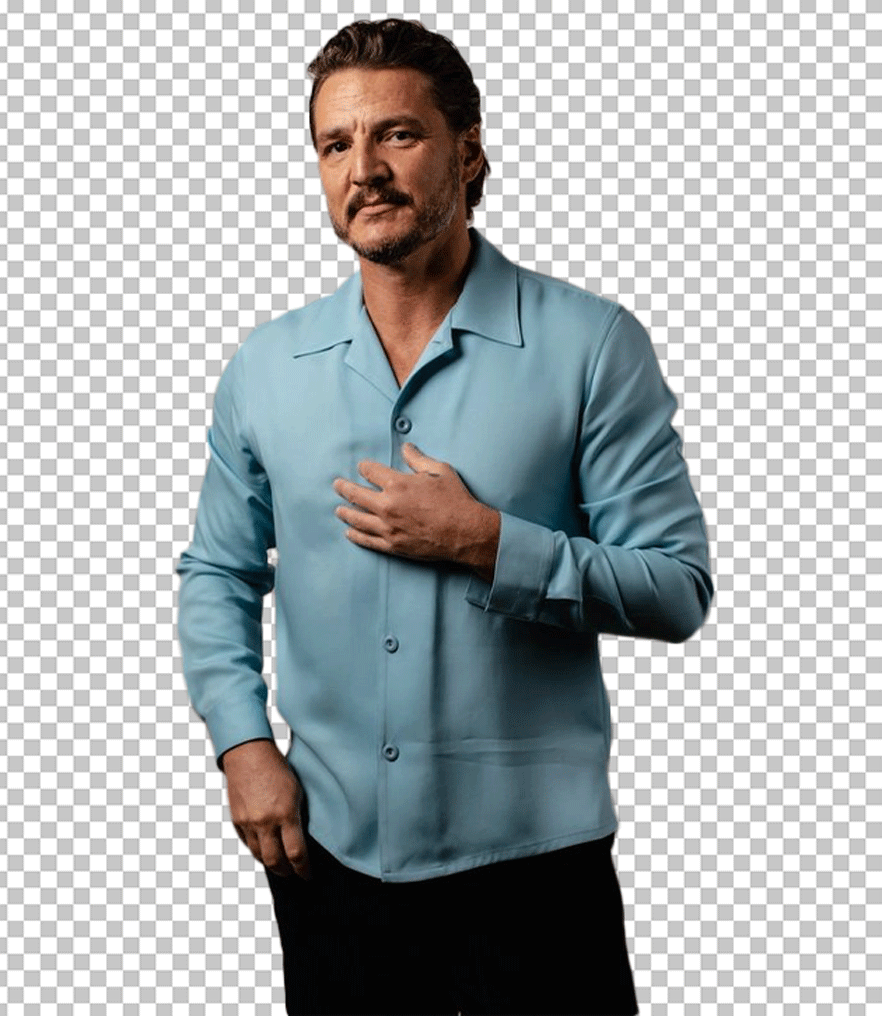 Pedro Pascal wearing blue shirt PNG Image by Ongpng on DeviantArt