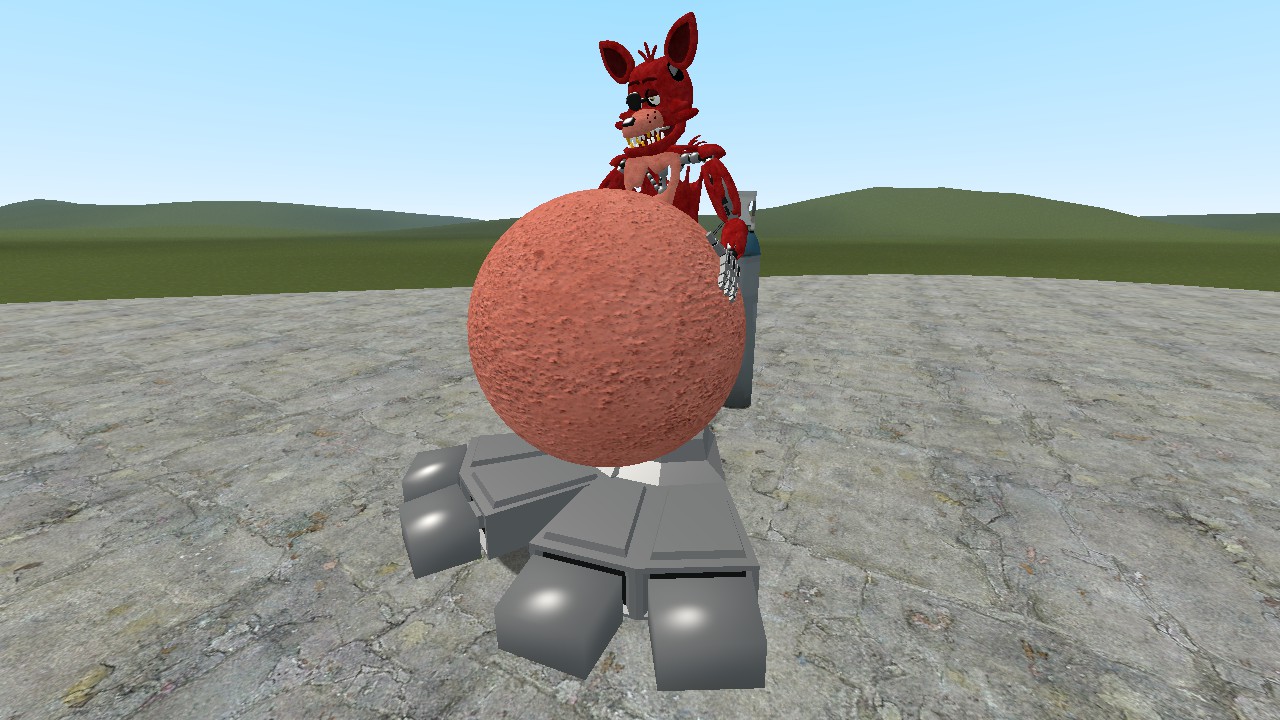 Foxy inflates his belly and feet by legoben2 on DeviantArt