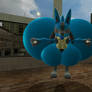 Female Lucario's inflation butt angle 1