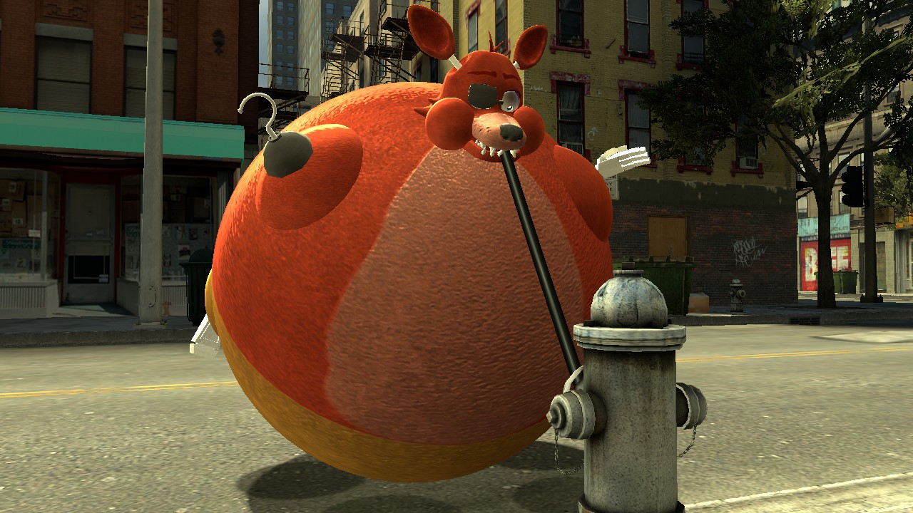 Foxy water inflation by a fire hydrant by legoben2 on DeviantArt