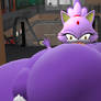 Fat Blaze the cat fattening up on pizzas angle 5