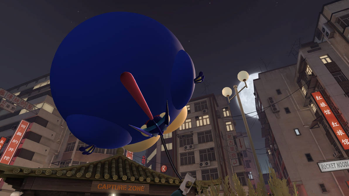 Lucario accidentally inflating Greninja angle 5 by legoben2 on DeviantArt