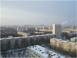 Winter day cityscape