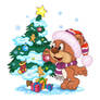 Teddy Bear and Christmas Tree