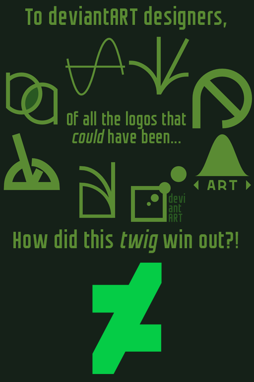 How did this twig win out? (8 alternate new logos)