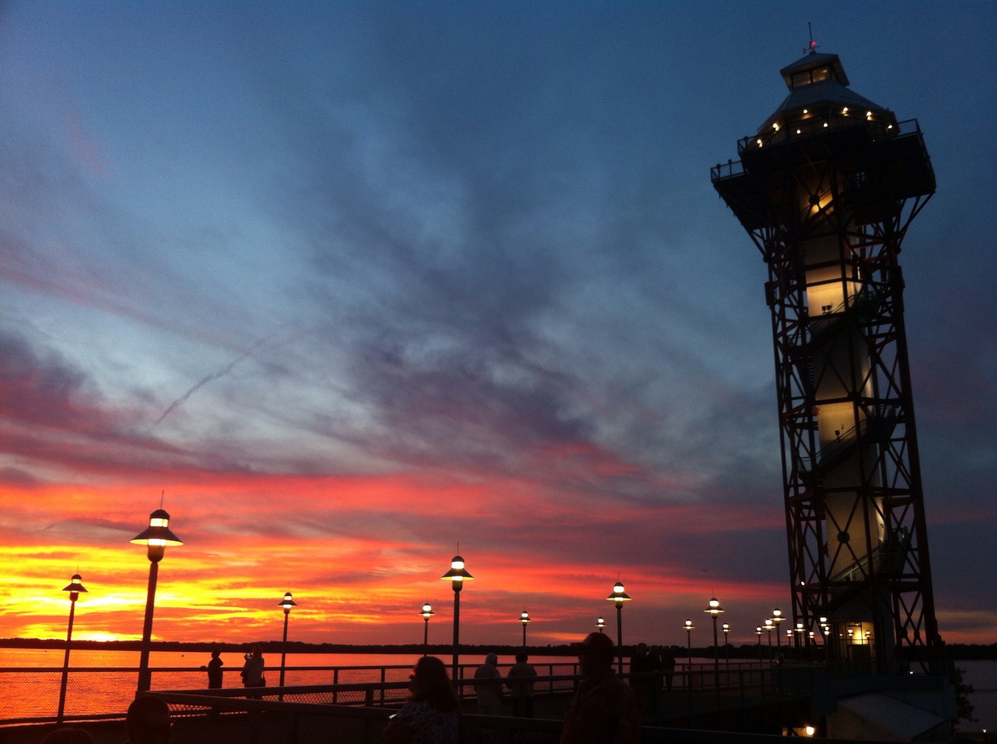 Sunset at Bicentennial Tower in Erie,Pa