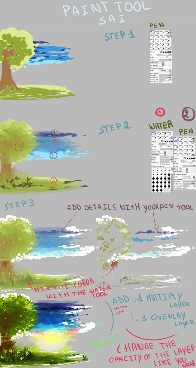 Quick background tutorial with Sai by Kirimimi on DeviantArt